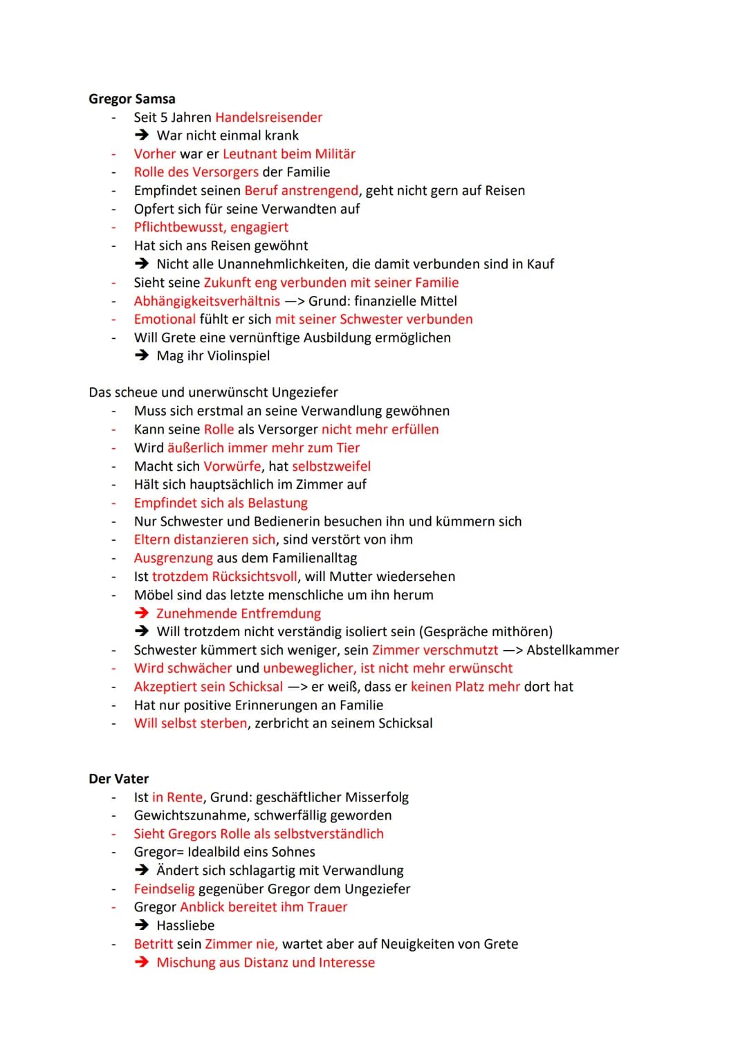 Die Verwandlung von Franz Kafka
Kapitel 1:
Ort: Wohnung in der Charlottenstraße
Zeit: Morgens
Personen: Gregor, Mutter, Vater, Schwester, Pr