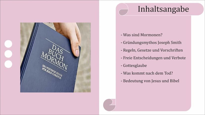 THH
Mormonen
Eine Präsentation von Fabiana und Philipp D. DAS
BUCH
MORMON
EIN WEITERER ZEUGE
FÜR JESUS CHRISTUS
3
Inhaltsangabe
- Was sind M
