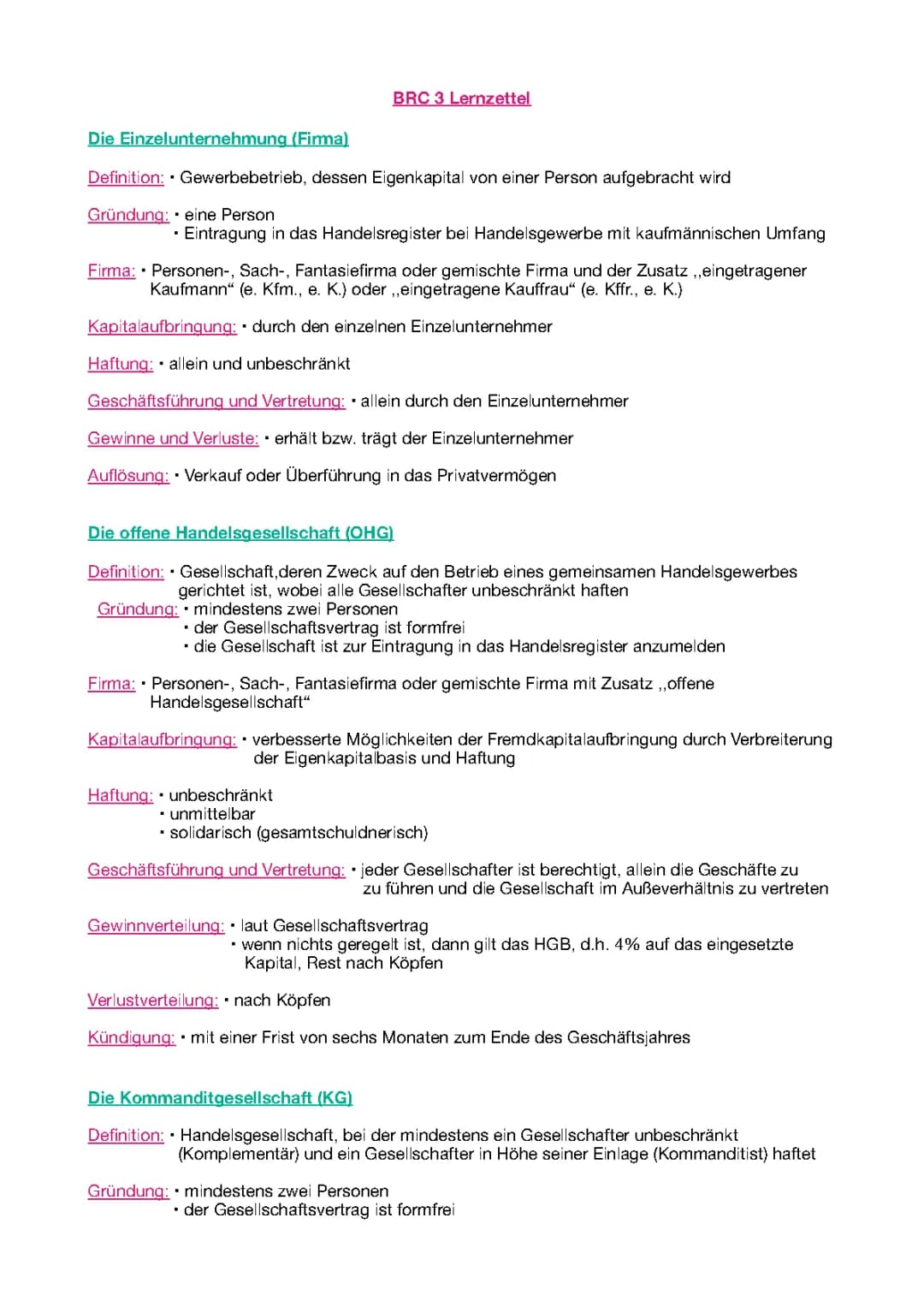 Unternehmensformen