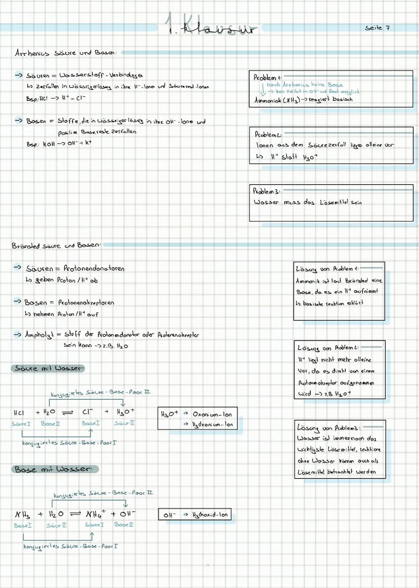 überblick:
Seite!
→>Reaktion: Säure + Bose -> KNetralisation
→ Reaktion: Soure + Metall
→ Reaktion: Säure + Solz
→ Reaktion: Säure + Wasser-