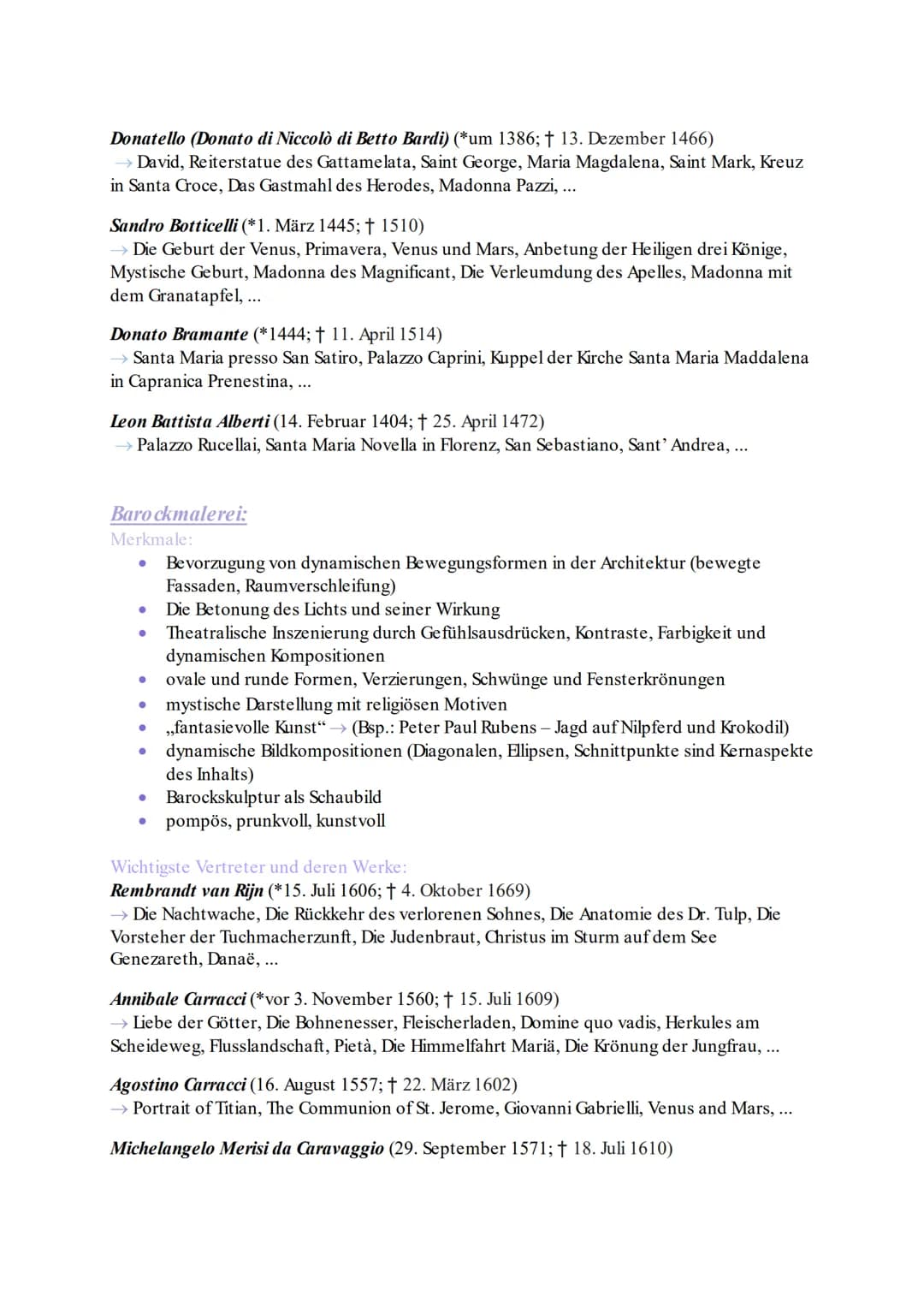 Renaissancemalerei:
Es wurde vieles aus der Antike übernommen (Renaissance →→ Wiedergeburt der
Antike)
Merkmale:
●
●
●
Wiederentdeckung & We