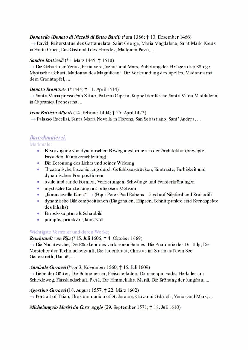 Renaissancemalerei:
Es wurde vieles aus der Antike übernommen (Renaissance →→ Wiedergeburt der
Antike)
Merkmale:
●
●
●
Wiederentdeckung & We
