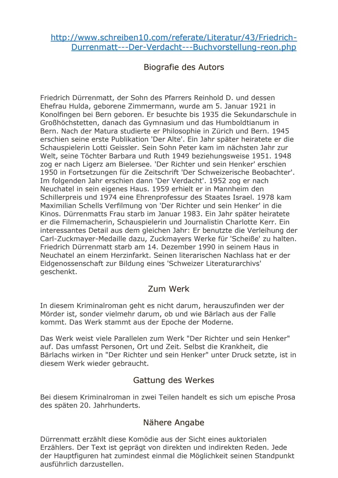 Friedrich Dürrenmatt: Biographie, Auszeichnungen und seine besten Werke