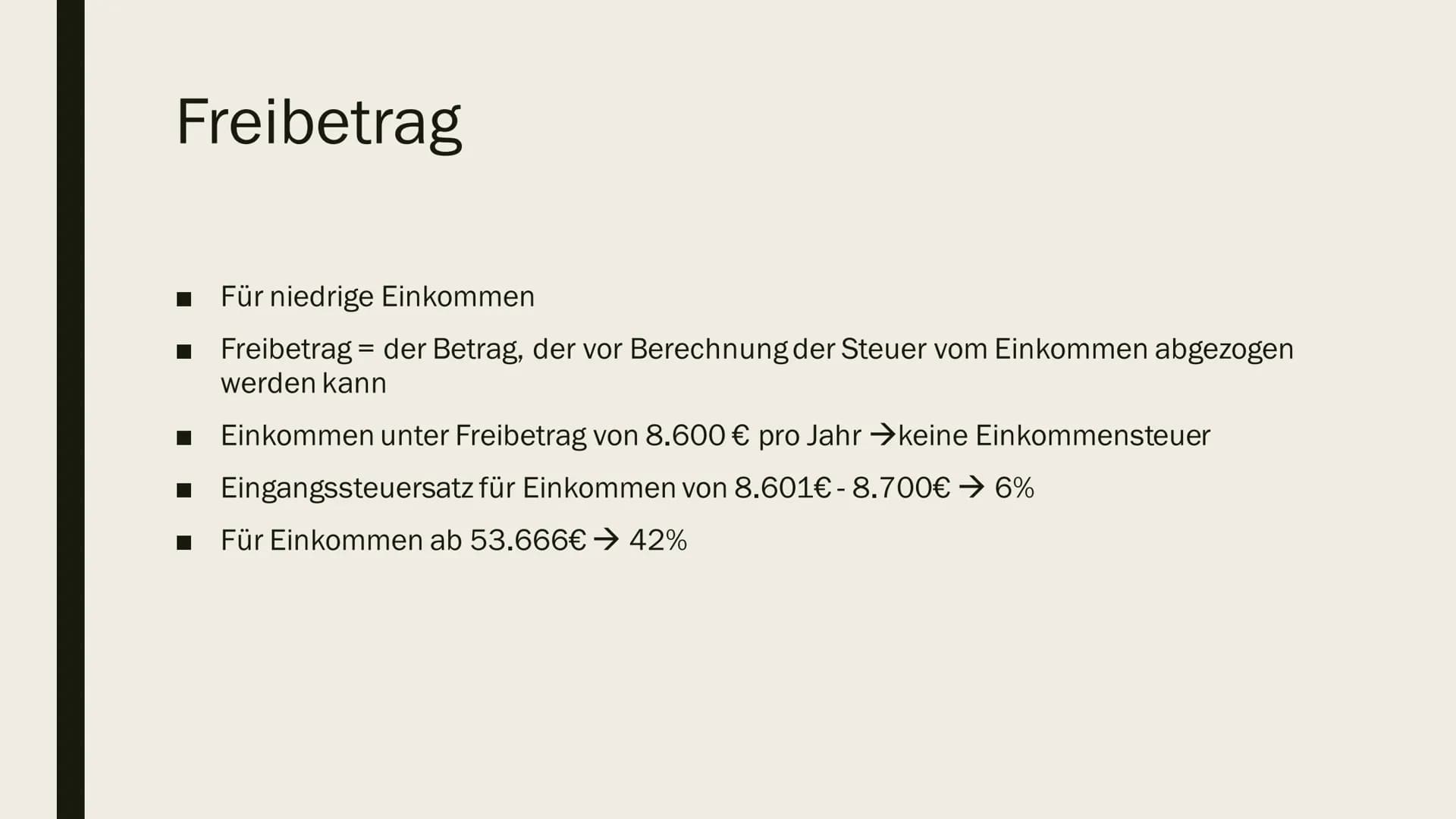 EINKOMMENSTEUER
Und Einkommensteuererklärung Gliederung
Was ist die Einkommensteuer?
Wer zahlt wie viel Steuern?
■ Freibetrag
Einkommensteue