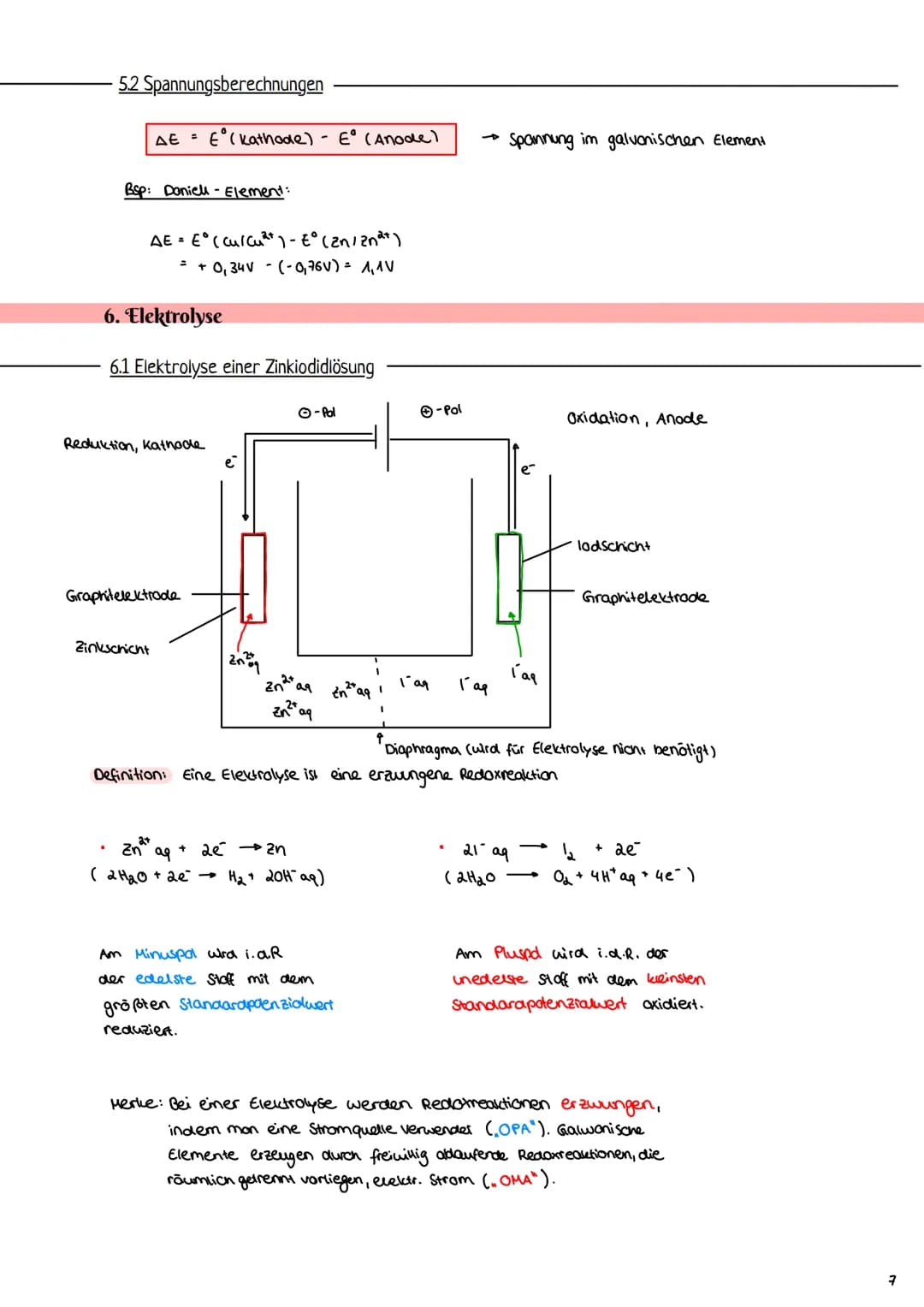 Elektrochemie
1. Redoxreaktionen
1.1 Wiederholung Grundlagen
Beispiel Redoxreaktion:
Fe ³+
Elektronenabgabe, Oxidation
+ K
wichtig:
Elektron