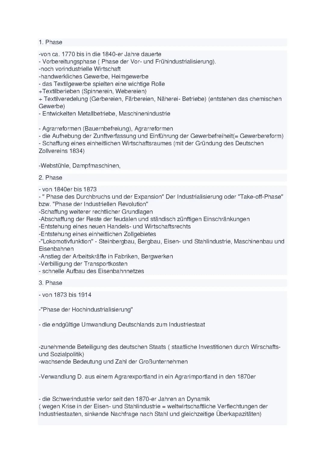 Phasen der Industrialisierung