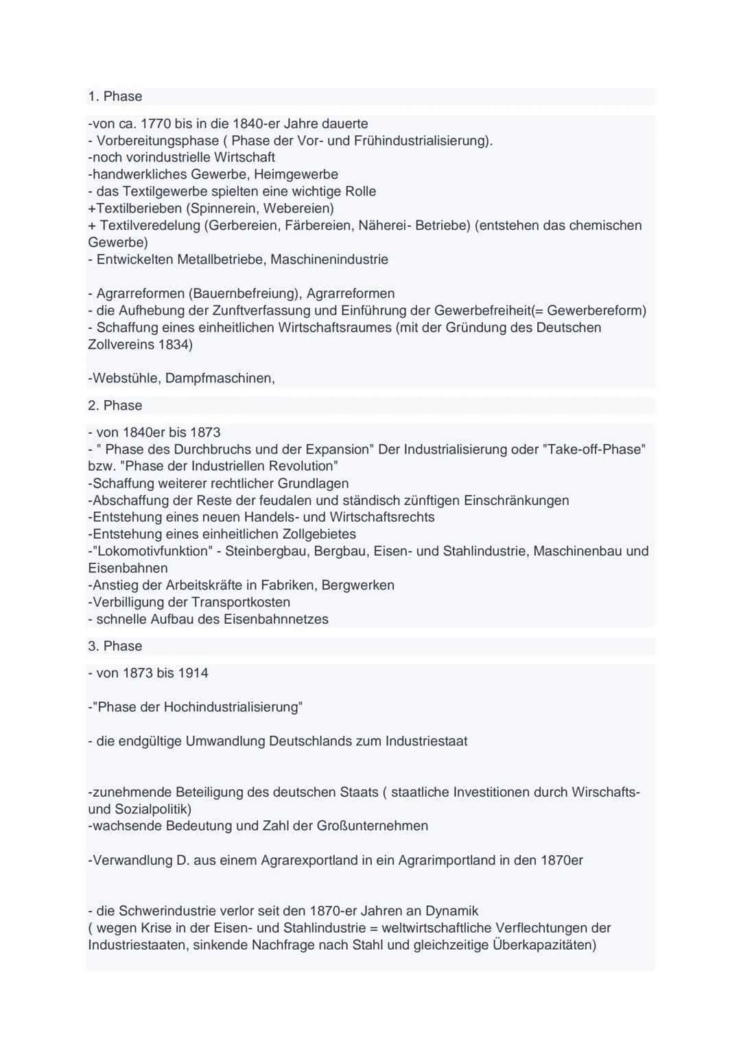 1. Phase
-von ca. 1770 bis in die 1840-er Jahre dauerte
- Vorbereitungsphase (Phase der Vor- und Frühindustrialisierung).
-noch vorindustrie