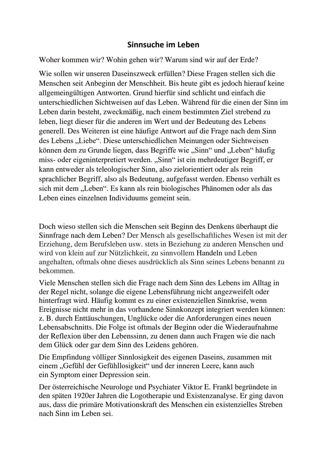 Sinnsuche im Leben
Woher kommen wir? Wohin gehen wir? Warum sind wir auf der Erde?
Wie sollen wir unseren Daseinszweck erfüllen? Diese Frage