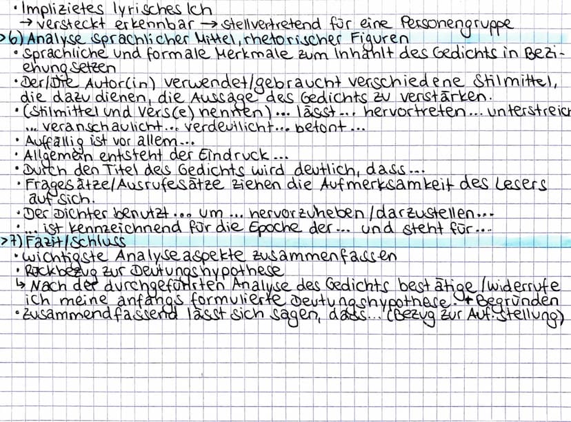 gedichtsananalyse
> 1) Einleitungssatz
•TATTEE-Satz: Titel, Autor, Textsorte, Thema, Entstehungszeit und Epoche
•Das Gedicht..." von ..., ge
