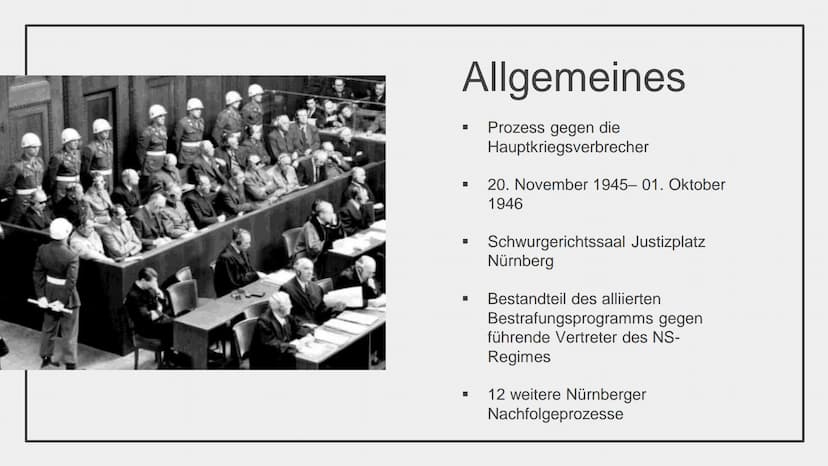 Nürnberger
Prozesse
Ein Prozess der
Entnazifizierung
Geschichte ZK
Von Reanu und Katharina Inhalt
■
Allgemeines
Gründe und Ziele
Angeklagte 