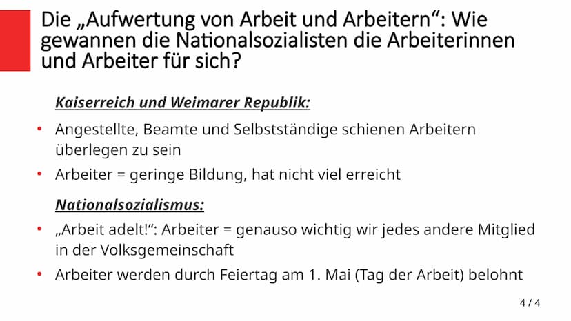 ,,Volksgemeinschaft - viele
wollten dazugehören"
Wieso erhöhte das Idealbild der ,,Volksgemeinschaft" die Zustimmung
zur Diktatur?
1/4 Defin