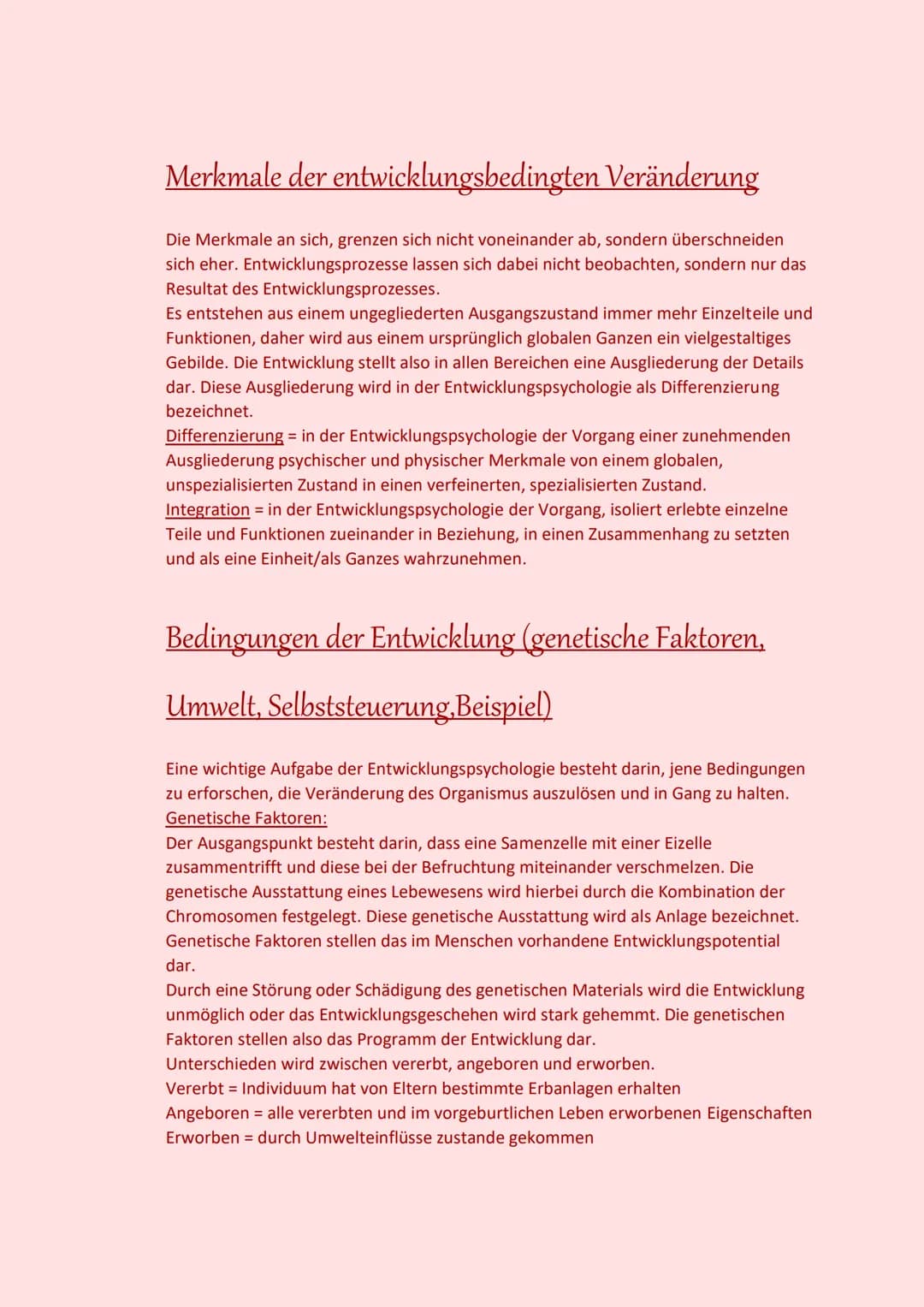 Entwicklungspsychologie
mit all ihren wichtigen Grundlagen Inhaltsverzeichnis
cp
o=
Begriffsbestimmung ,,Entwicklung"
Ziele der Entwicklungs