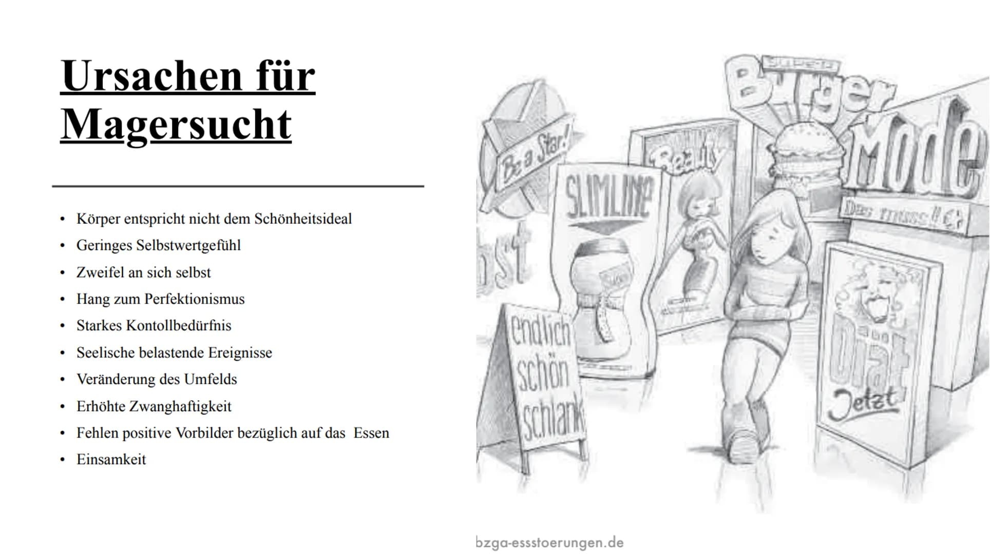 Magersucht
FOOD
delet/Fo Gliederung:
1.
2.
3.
4.
5.
6.
7.
8.
9.
10.
Was ist Magersucht?
Wer ist betroffen?
Ursachen für Magersucht
Woran erk