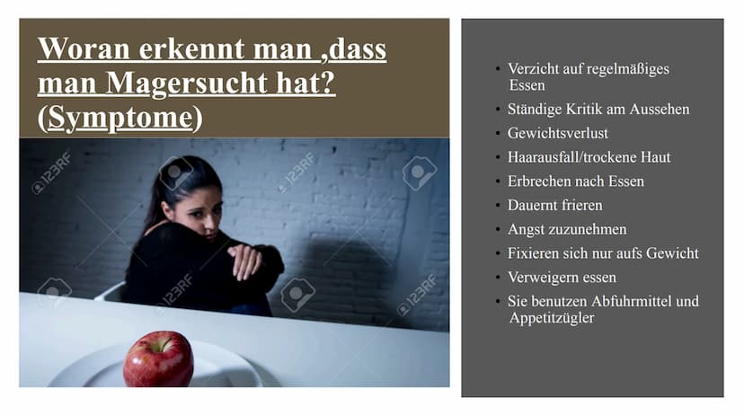 Magersucht
FOOD
delet/Fo Gliederung:
1.
2.
3.
4.
5.
6.
7.
8.
9.
10.
Was ist Magersucht?
Wer ist betroffen?
Ursachen für Magersucht
Woran erk