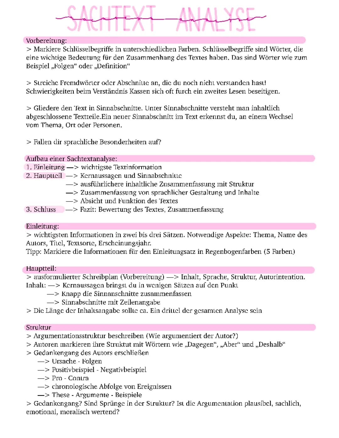 sachtext Analyse 