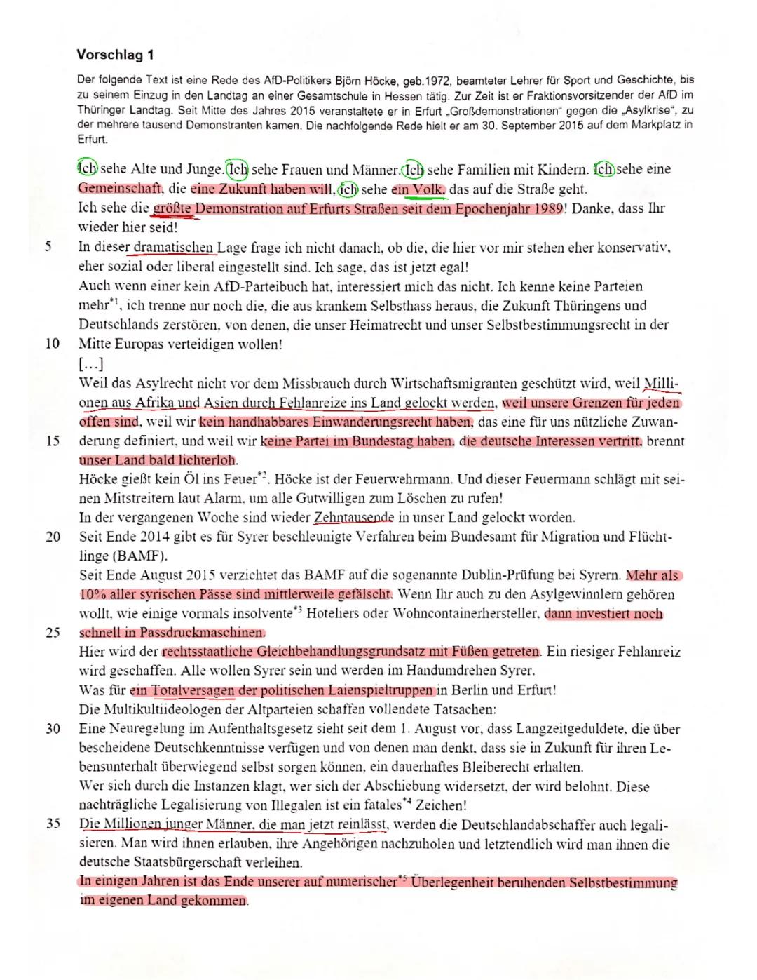 Analyse von Björn Höckes Rede und Vergleich mit Goebbels