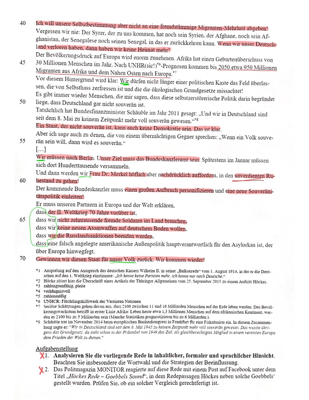 5
10
15
20
25
30
35
Vorschlag 1
Der folgende Text ist eine Rede des AfD-Politikers Björn Höcke, geb. 1972, beamteter Lehrer für Sport und Ge