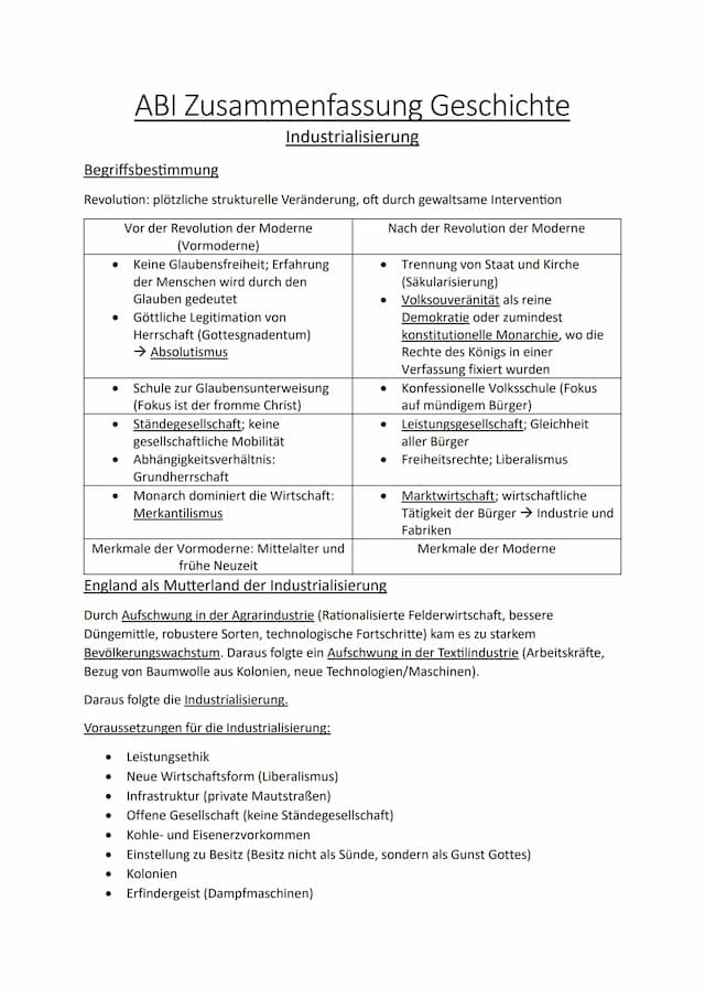 Know Geschichte mündliches Abitur Zusammenfassung  thumbnail