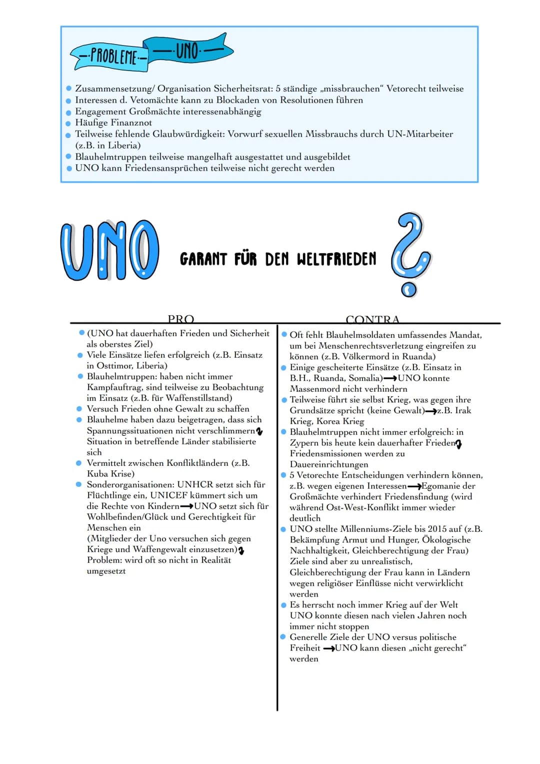 Vo
United Nations
-GARANT FÜR DEN WELTFRIEDEN?
R
GES CH ICHT E
• Idee der Friedensorganisation gab es bereits auf den Haager Friedenskonfere