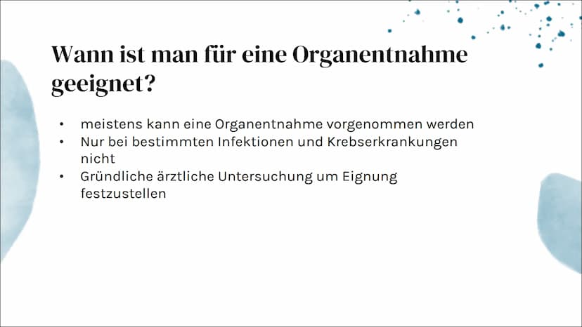 Organspende
&
Organtransplantation Organspende
&
Organtransplantation 01
Allgemeines
Was ist eine
Organspende/
Organtransplantation?
Glieder