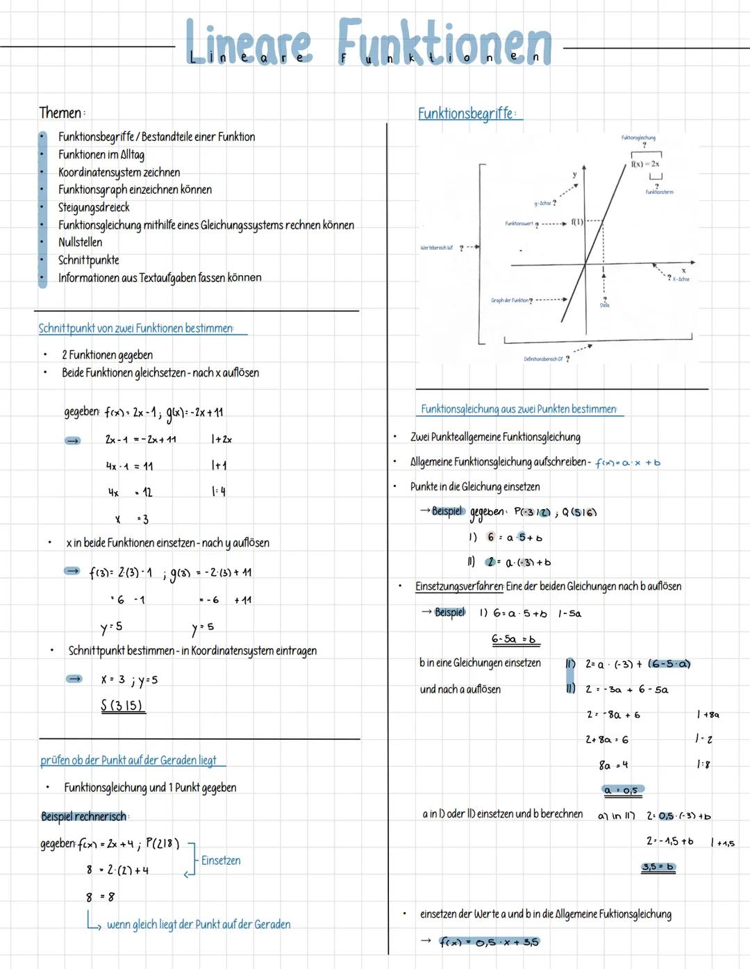 Themen:
Funktionsbegriffe/Bestandteile einer Funktion
Funktionen im Alltag
Koordinatensystem zeichnen
Funktionsgraph einzeichnen können
Stei