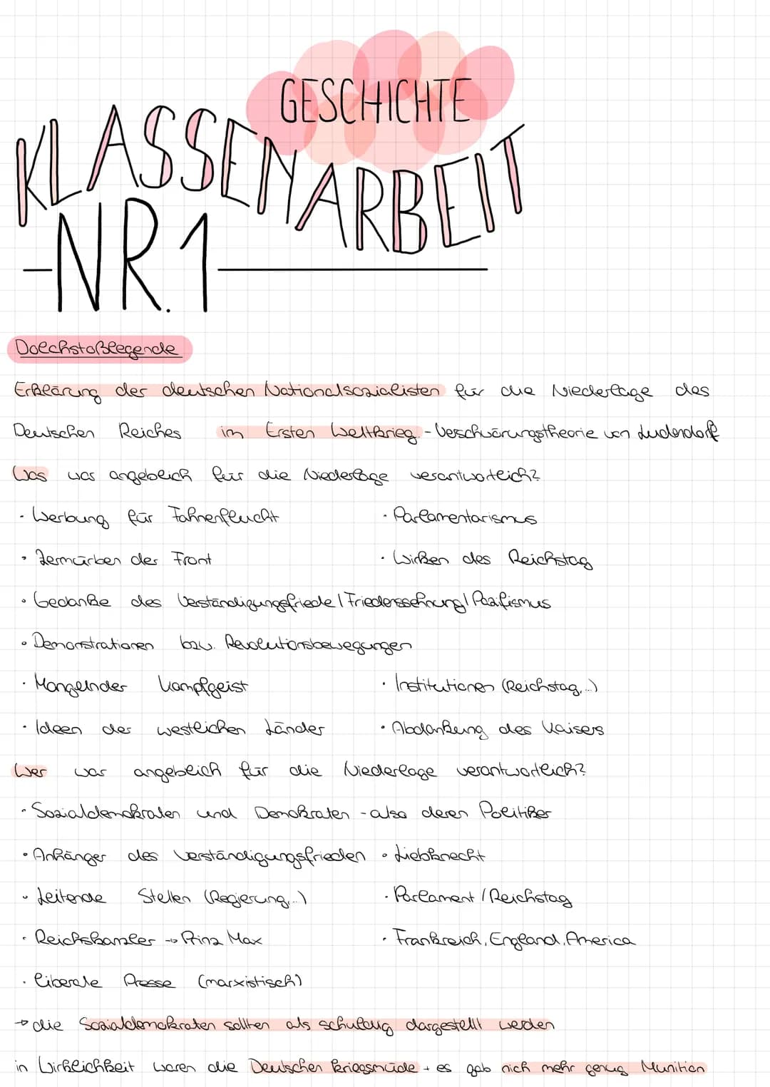 GESCHICHTE
SSENARBEIT
-NR.1
Doechstoßlegende
ErBearung der deutschen Nationalsozialisten für die Niederlage des
Deutschen
Reiches
im Ersten 