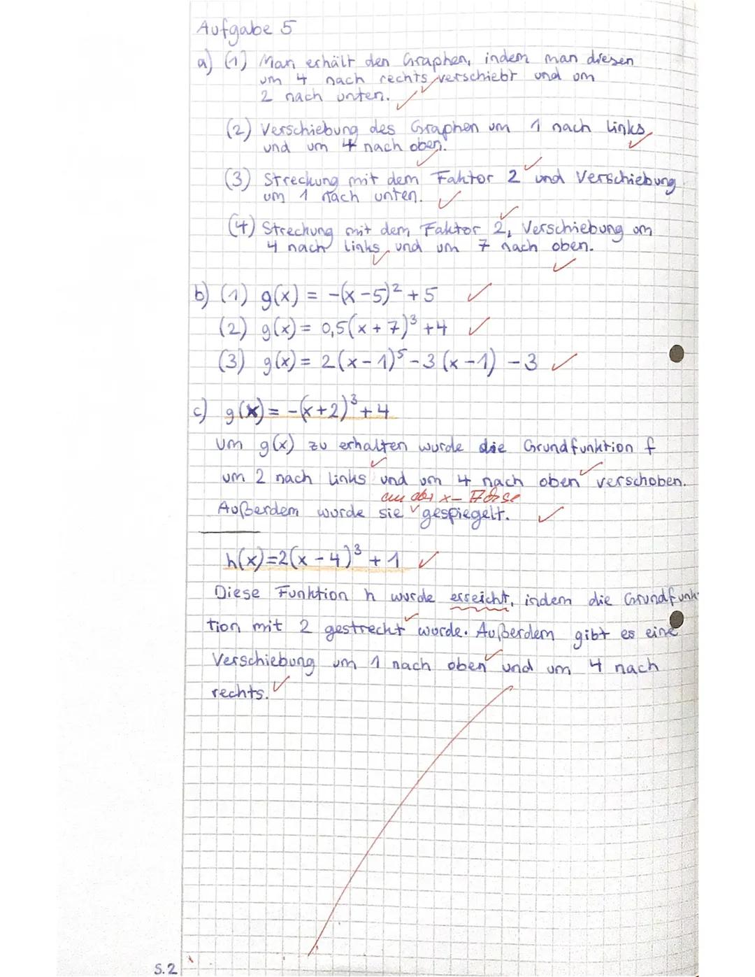 Mathe GK EF/1. Hj.
2. Klausur
Teil 1 (hilfsmittelfreier Teil)
Aufgabe 1
a) Geben Sie die Funktionsgleichung der Funktion f in der allgemeine