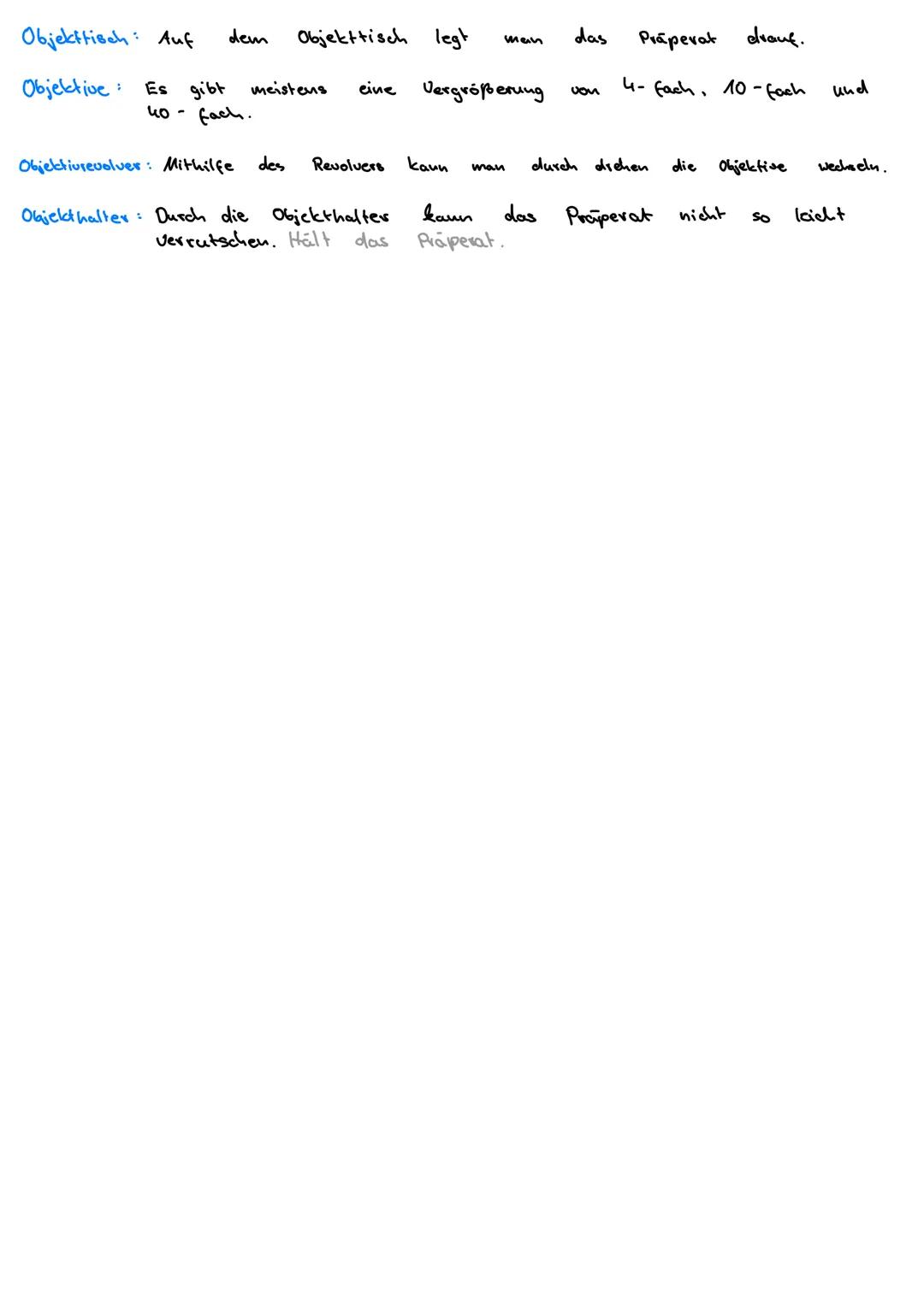 # Das Mikroskop

Aufbau eines Mikroskops

Stativ

Objelel haltex

Grobtieb

Feintrieb

Okular

Tubus

Objektivsevolver

Objektive

Objekt

O