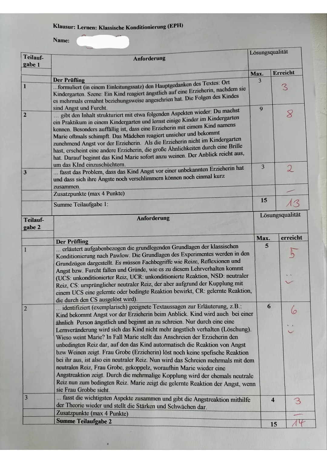 08.04.22 1.Pädagogik klausur
in dem Text, wieso weint
Marie? "handelt es sich um in
die unbewusste Erlernungan
einer Angstreaktion, eines
Ki