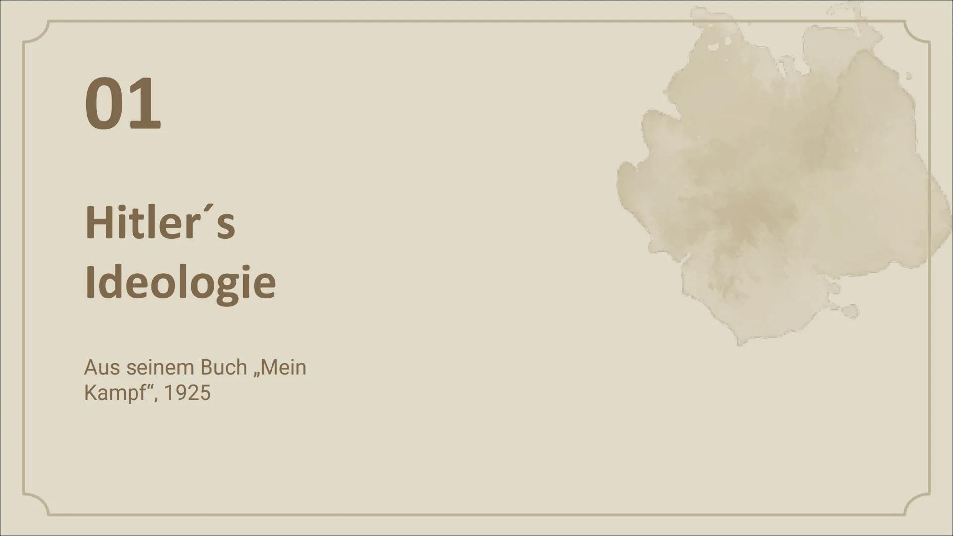 # Erziehung in
der NS- Zeit

Von 1933 bis 1945 Inhaltsverzeichnis

01.

02.

03.

Hitlers Ideologie

Die drei Säulen der NS-
Erziehung

Erzi