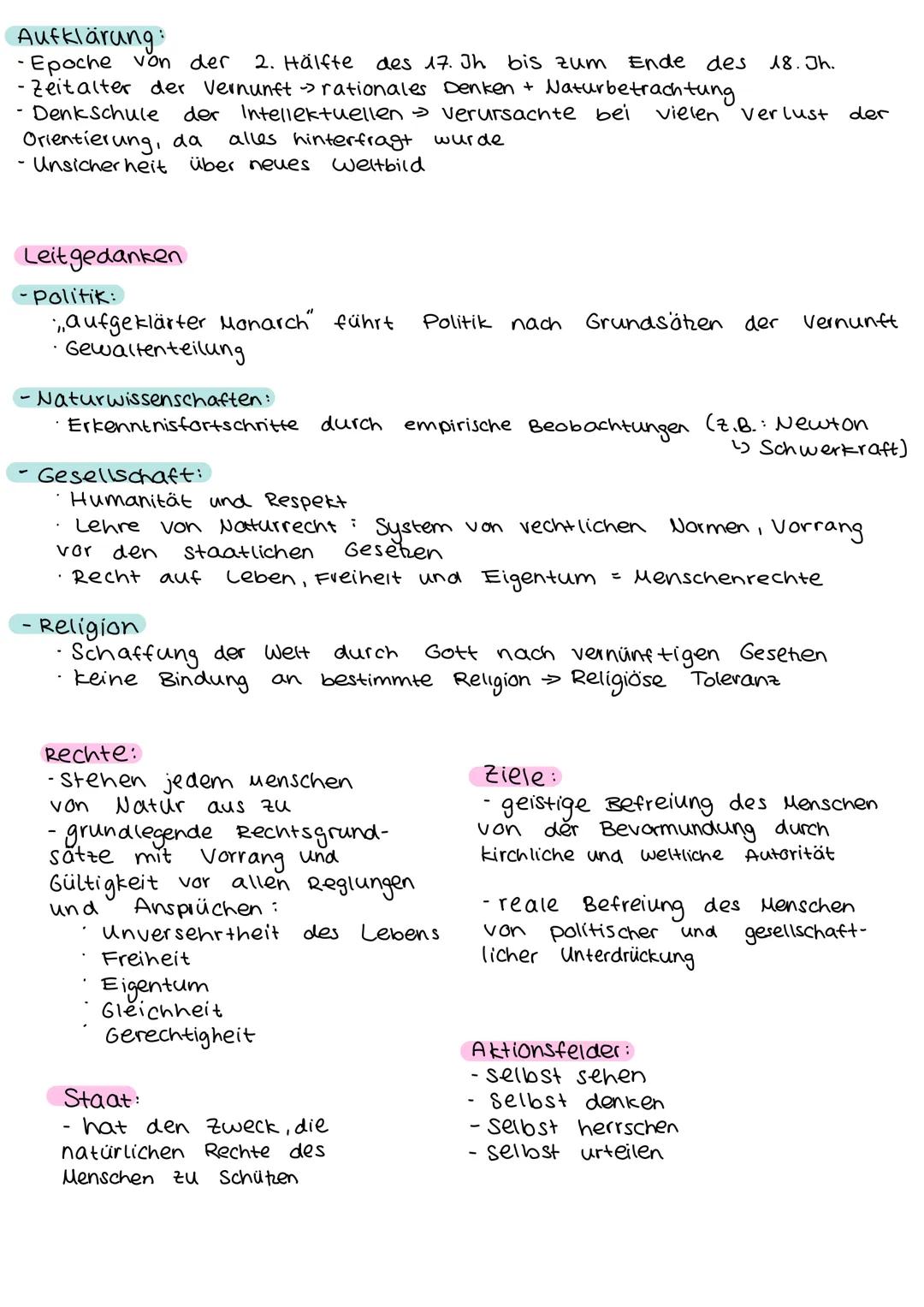 Aufklärung
Montesquieu, Rosseau, Hoppes, Locke
Aufklärung ist die geistige Grundhaltung gebildeter Menschen in Europa
im 18. Jahrhundert, mi