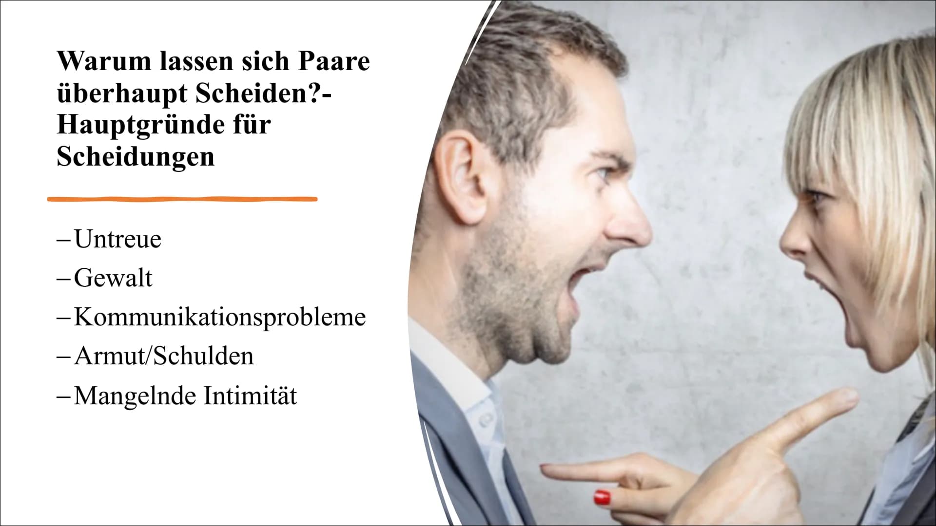 Formen des Zusammenlebens
Scheidungen, Alleinerziehende und die daraus folgenden Patchwork Familien
.L 0 0 Inhalt der Präsentation
Scheidung