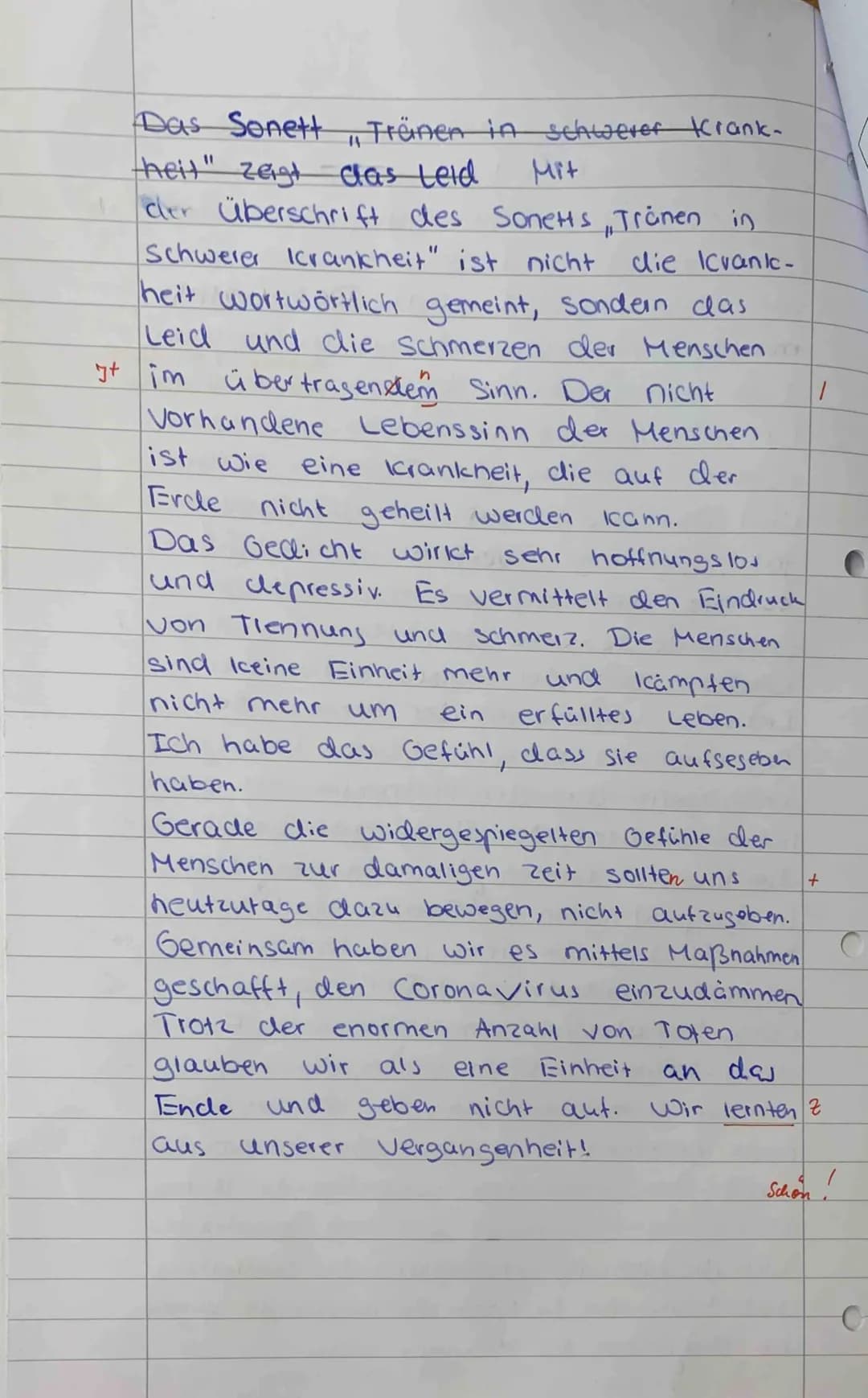 1
je 70%.
Spencaliel Leithog 204.
Name:
Klasse:
belastet
Analysiere und interpretiere das Gedicht.
Begründe die Einordnung in die Epoche des