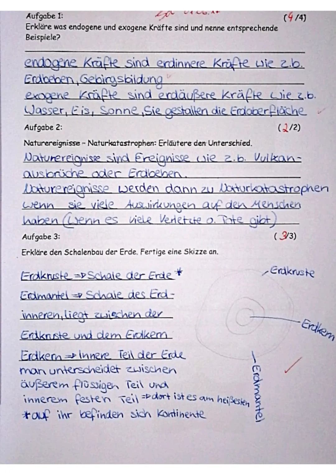 01.06.A+
Aufgabe 1:
Erkläre was endogene und exogene Kräfte sind und nenne entsprechende
Beispiele?
endogene Kräfte sind endinnere Kräfte wi