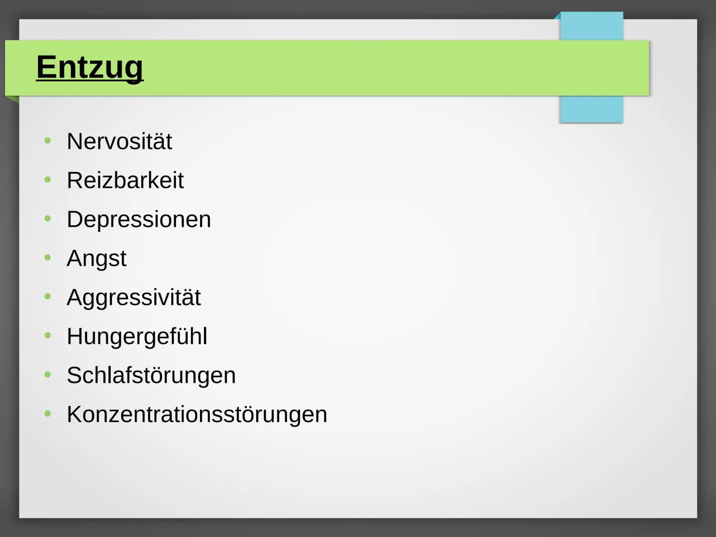 Nikotin Inhalt
●
●
●
●
Allgemein
Abhängigkeit
Folgen
Entzug
Quellen Allgemein
●
C10H14N2
Einnahme durch Rauchen
Tabak,
Nachtschattengewächse