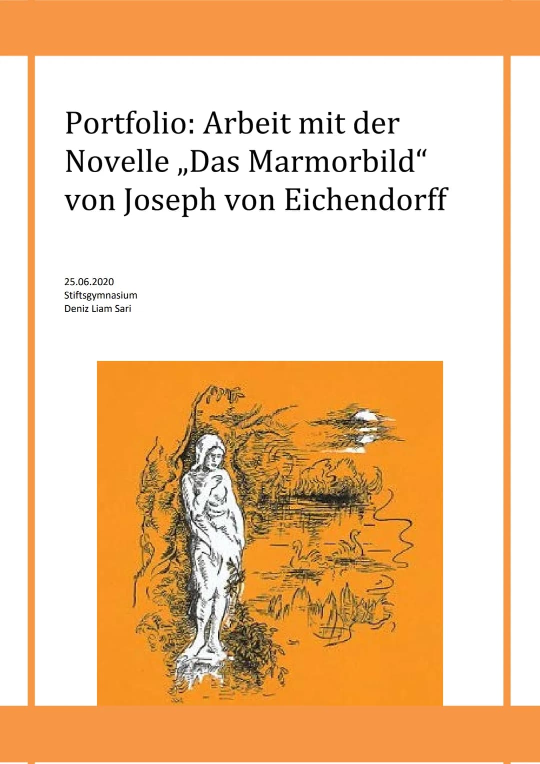 
<p>Die Novelle "Das Marmorbild" erzählt die Geschichte des Protagonisten Florion, der als Reisender in die Stadt "Lucca" von einem Fremden 