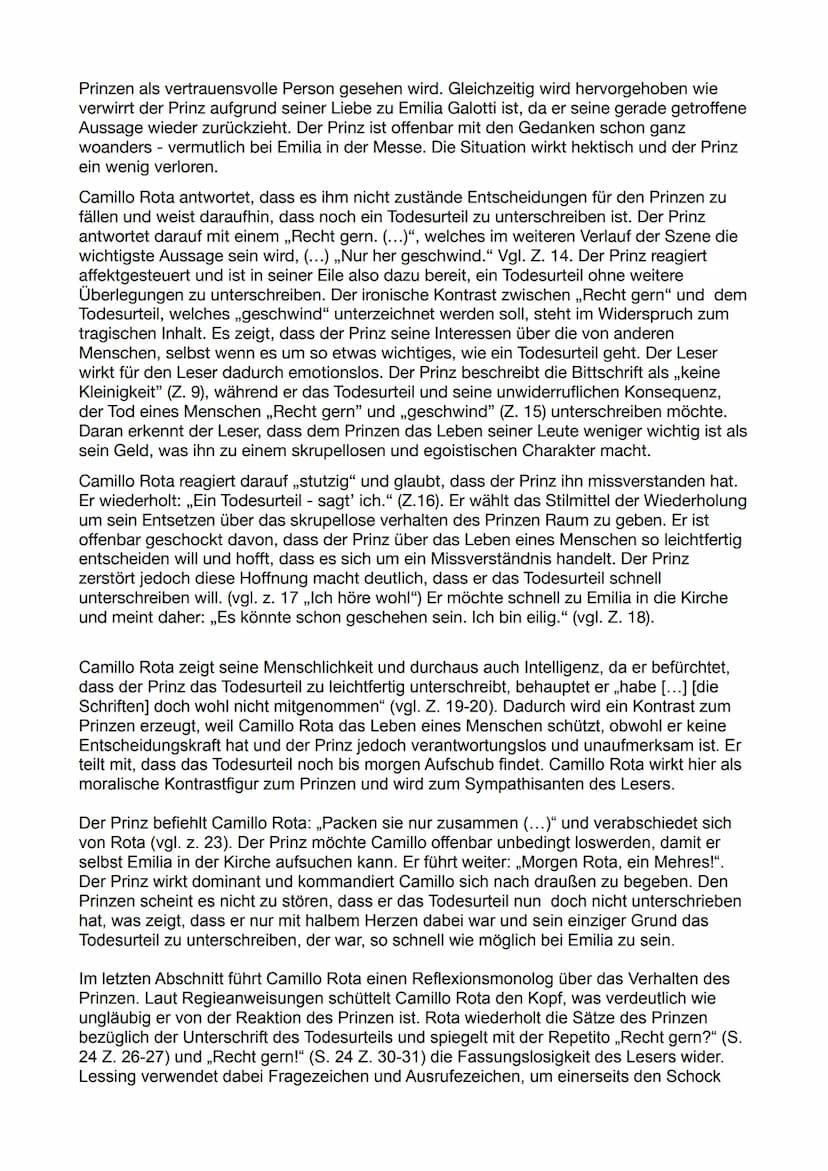 Dramenanalyse
Emilia Galotti, 1. Aufzug 8. Auftritt
Die vorliegende Szene stammt aus dem Drama ,,Emilia Galotti", welches von Gotthold
Ephra