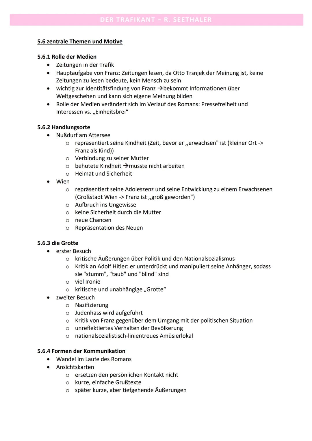 5.1 Robert Seethaler
5.1.1 Biografie
●
●
5.1.2 Werke
●
●
●
●
●
●
●
5.2 zeitgeschichtlicher Hintergrund
●
DER TRAFIKANT – R. SEETHALER
am 07.