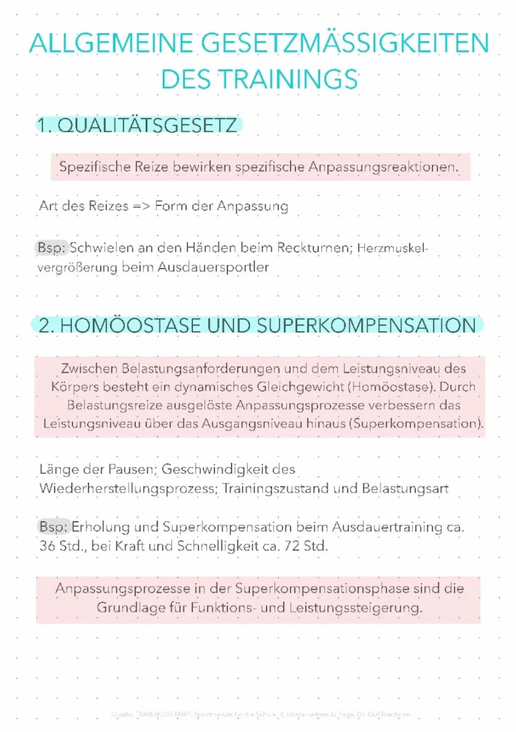 Know allgemeine Gesetzmäßigkeiten des Trainings  thumbnail