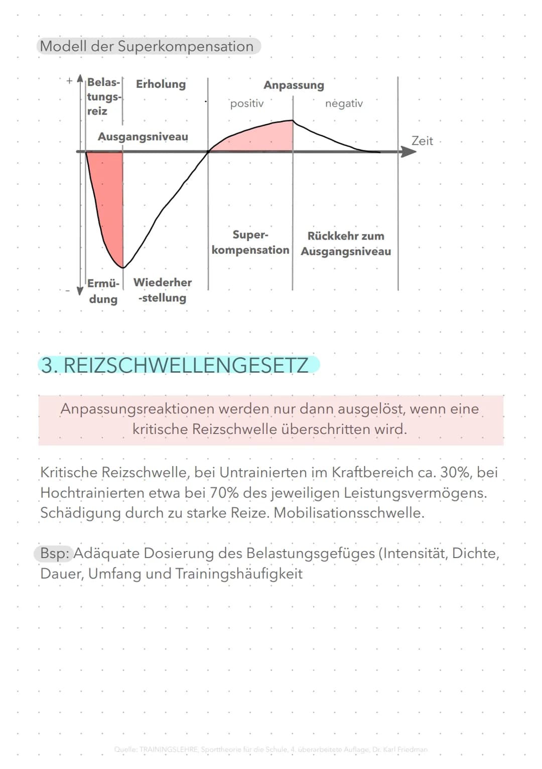 ALLGEMEINE GESETZMÄSSIGKEITEN
DES TRAININGS
1. QUALITÄTSGESETZ
Spezifische Reize bewirken spezifische Anpassungsreaktionen.
Art des Reizes =