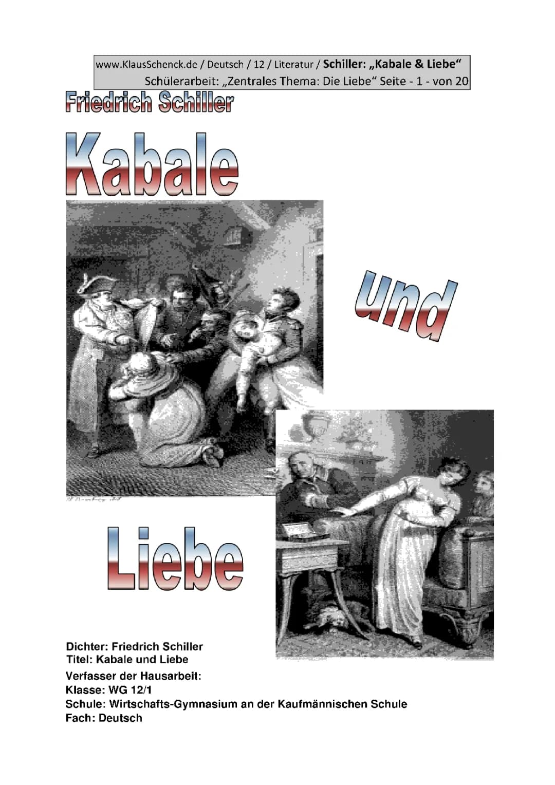 Schiller: "Kabale und Liebe" / Die Liebe