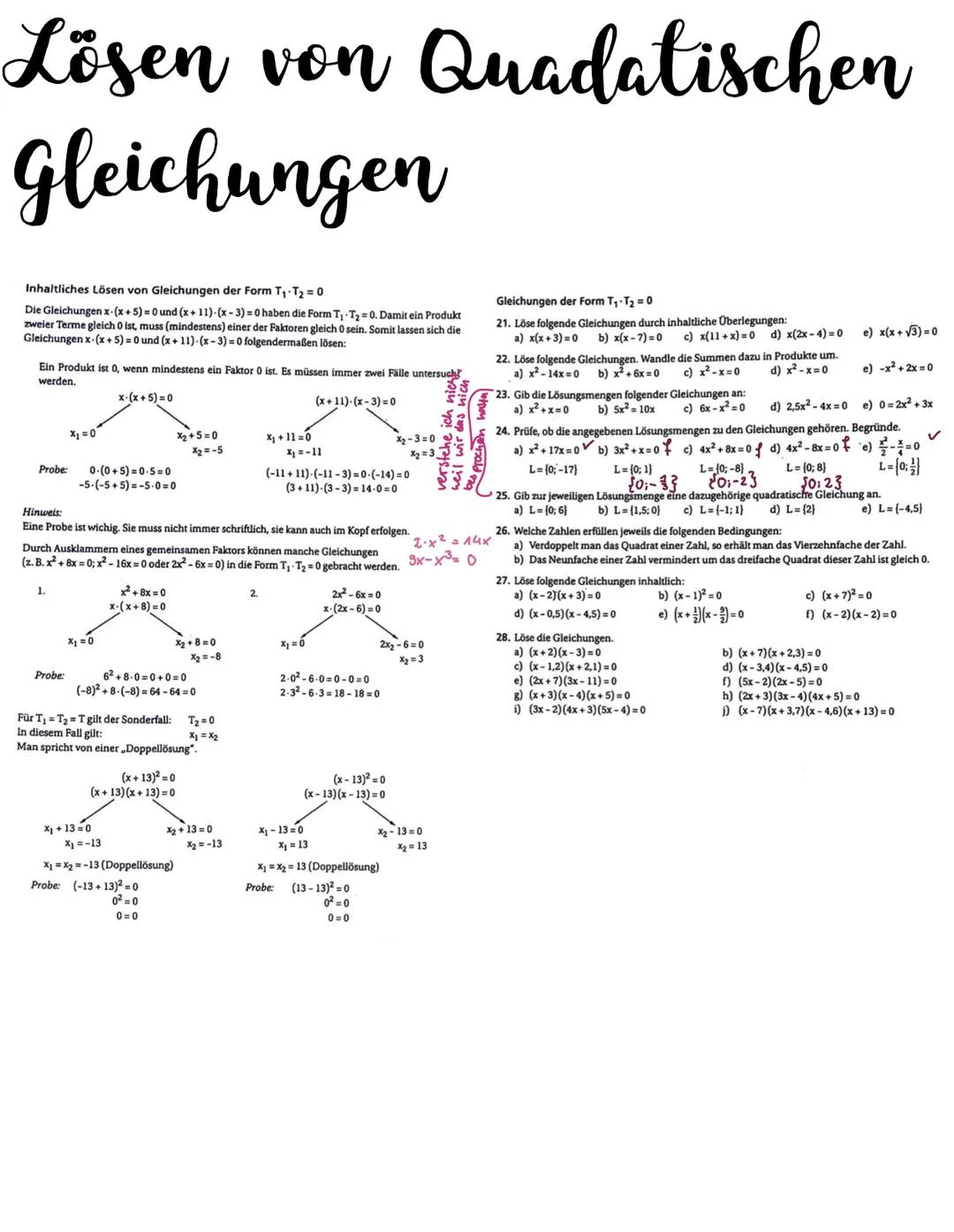 Quadatische Gleichungen
Quadratische Gleichungen bestehen aus einem quadratischen Glied, einem linieren Glied und einem absoluten Glied.
Gle