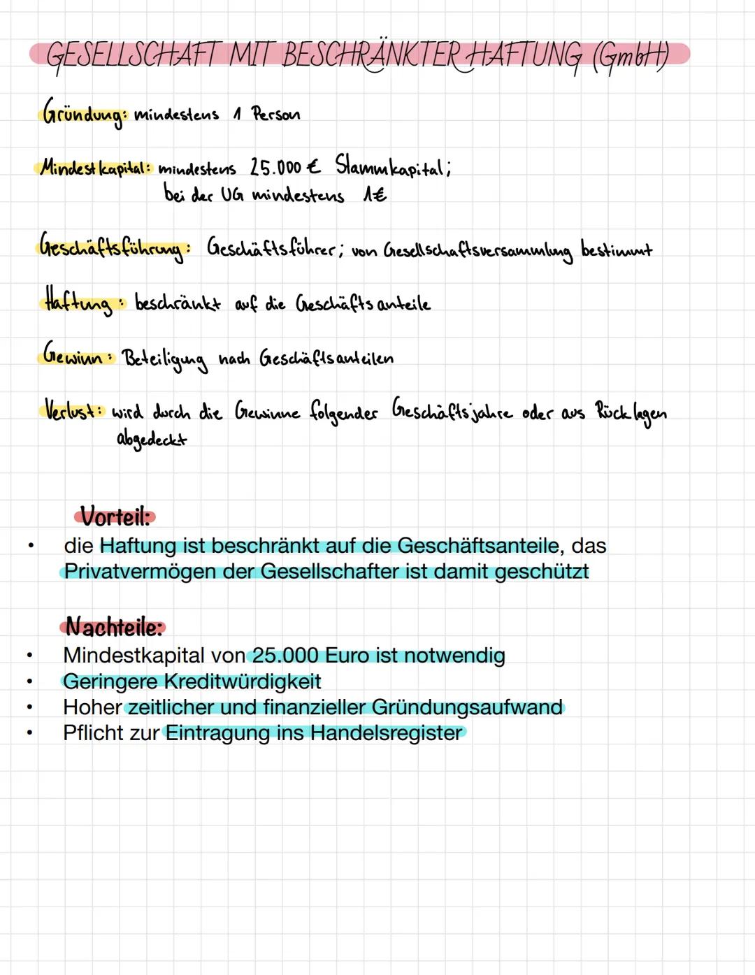 # Rechtsformen

OHG

Gründung: mindestens 2 Gesellschafter

Mindestkapital: kein Mindest kapital notwendig

Geschäftsführung: jeder Gesellsc