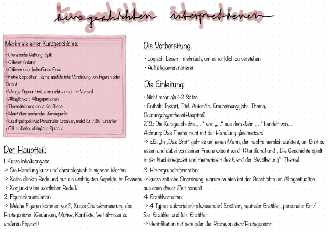 Kurzgeschichten Interpretation