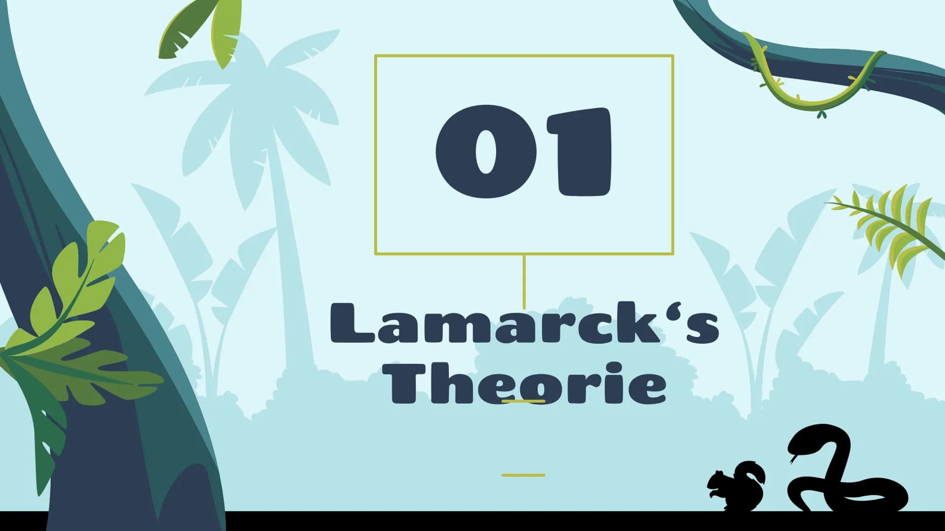 Evolutions
Theorien
Darwin
Lamarck
st 01
02
03
Lamarck Theorie
Darwin's Theorie
Heutige Sicht Was ist eine Evolutionstheorie?
Aus dem lat. E