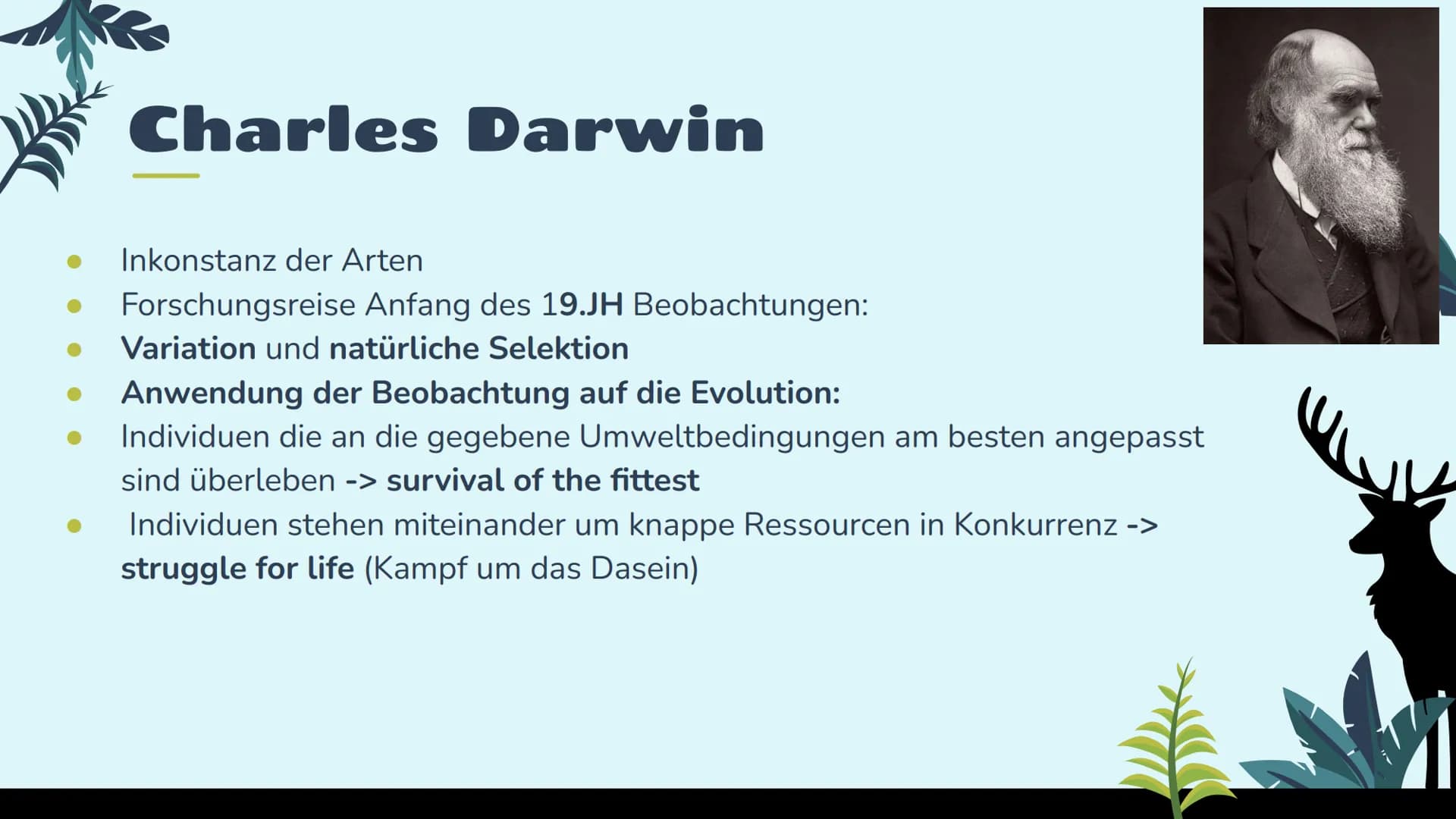 Evolutions
Theorien
Darwin
Lamarck
st 01
02
03
Lamarck Theorie
Darwin's Theorie
Heutige Sicht Was ist eine Evolutionstheorie?
Aus dem lat. E