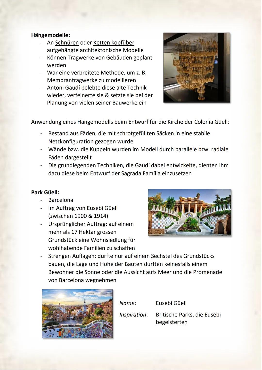 Handout Antoni Gaudi
Geburtstag:
Geburtsort:
Sterbedatum:
Kindheit:
Beruf:
Stil:
Merkmale:
Schule:
Abschluss:
25. Juli 1852
Reus, Spanien
10