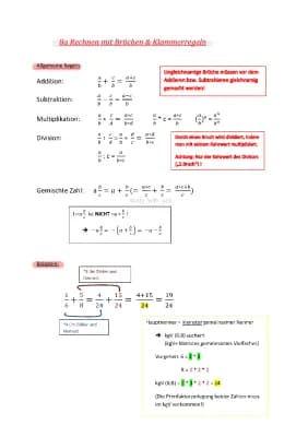 Know Brüche Rechnen mit Brüchen/ Klammmerregeln thumbnail