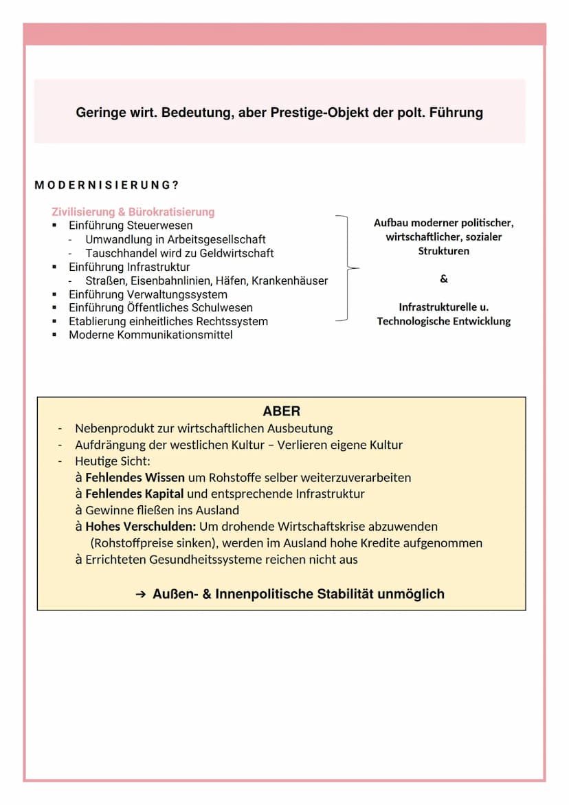 IMPERIALISMUS 1880-1914
IMPERIALISMUS
KOLONIALISMUS
I
■
■
SCHUTZBRIEF
.
Ausgeprägte politische & wirtschaftliche Ausnutzung und Abhängigkeit