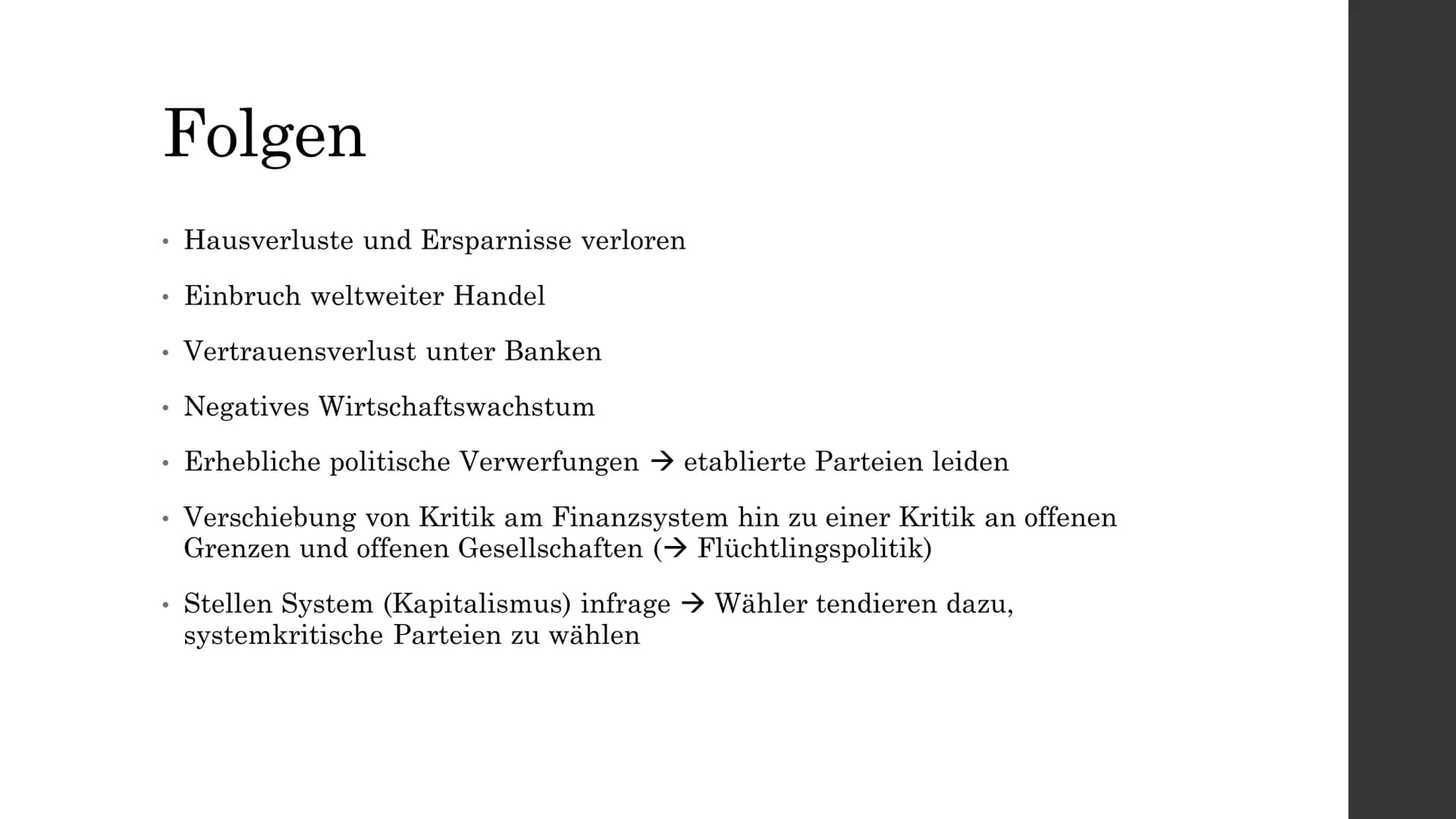 Finanzkrise 2008
Hat sie wirklich nur Unheil angerichtet?
Index 1.56
1 0 0 0 0 0 Auslöser der Finanzkrise
●
●
Häuslebauer konnten Kredite ni